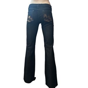 7 FOR ALL MANKIND Jeans Bootcut Pants Low Rise Gold Pocket Vintage Made USA NWOT